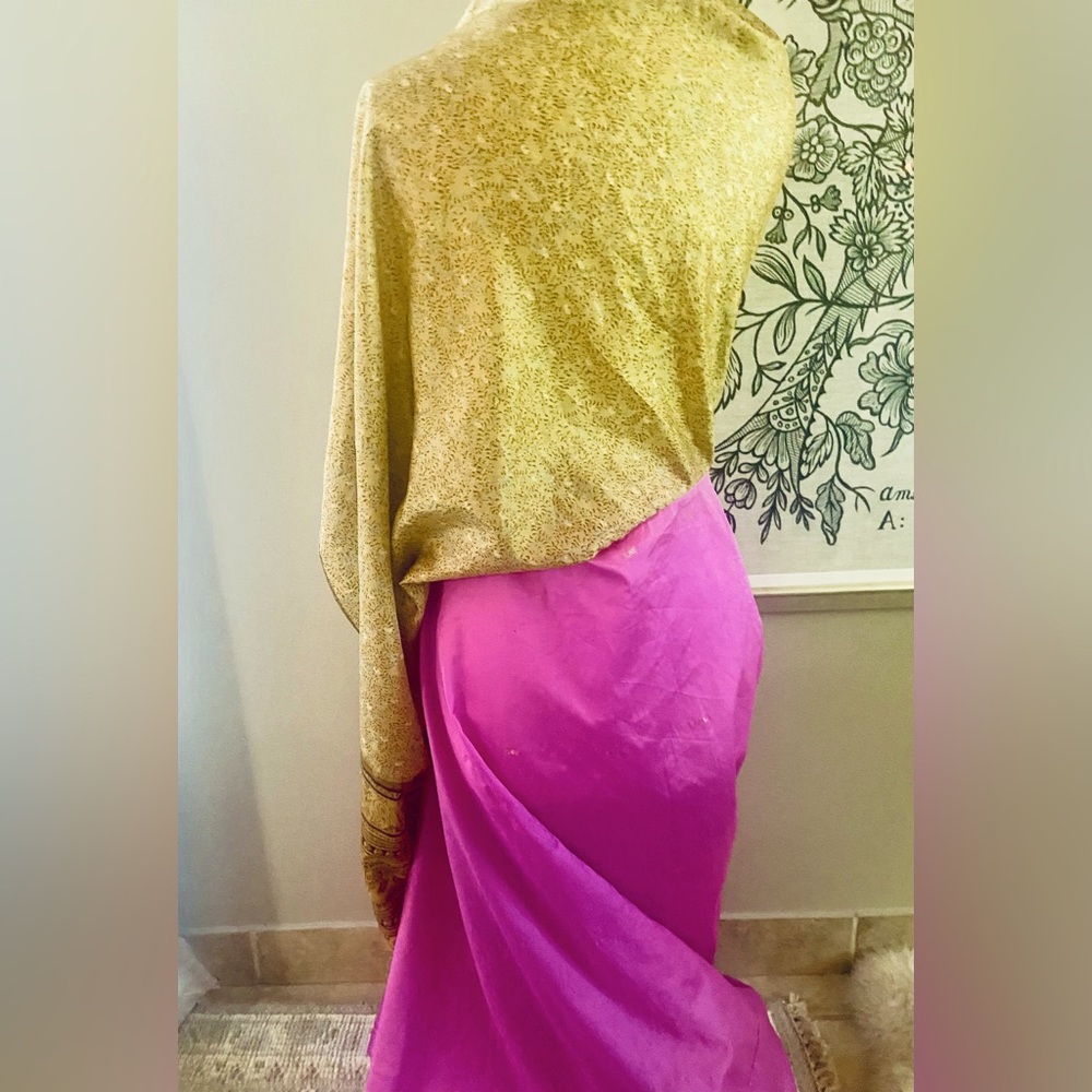 Pink & gold sari wrap